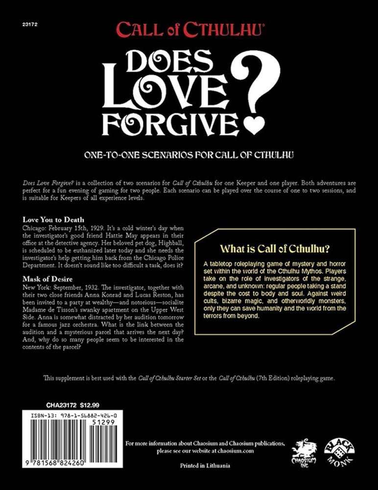 Call of Cthulhu RPG - Does Love Forgive? - Image 2