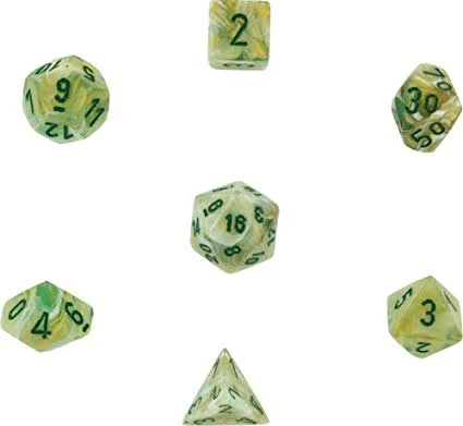 Chessex: Marble Green/dark green 7-Die Set