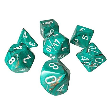 Chessex: Marble Poly Oxi-Cooper 7 Die Polyhedral Set