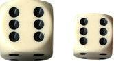 Chessex RPG Dice Sets: 12mm d6 Ivory/Black Dice Block