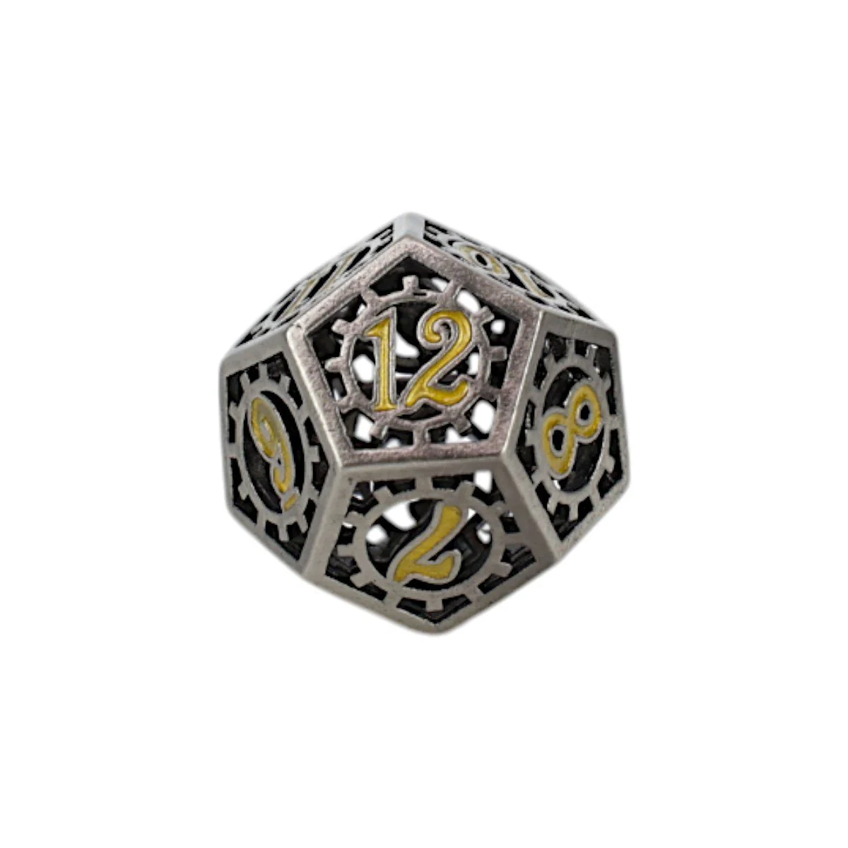 Clockwork Sun Dice Set Chrome/Gold - Image 3