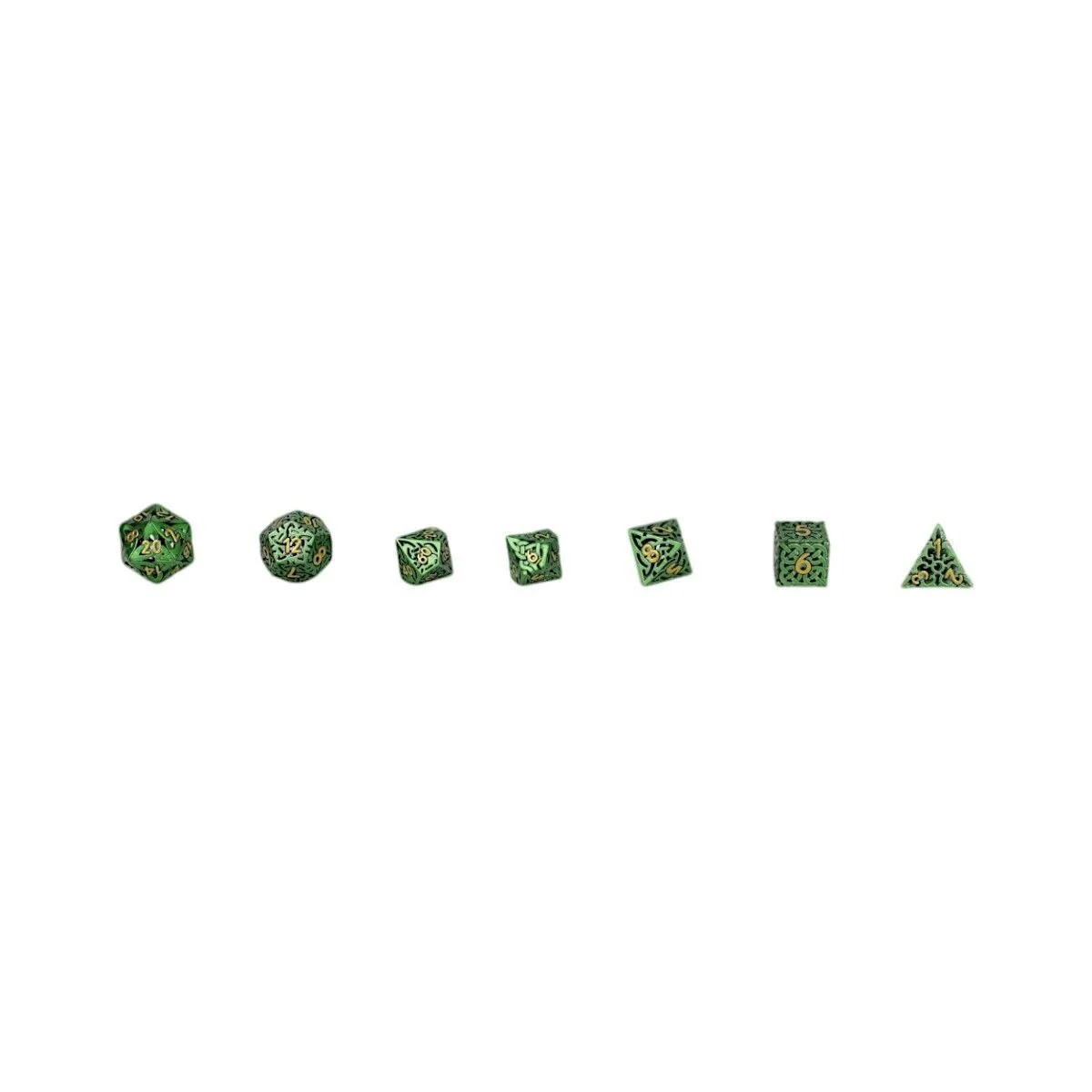 Celtic Hollow Dice Set Old Gold - Image 9