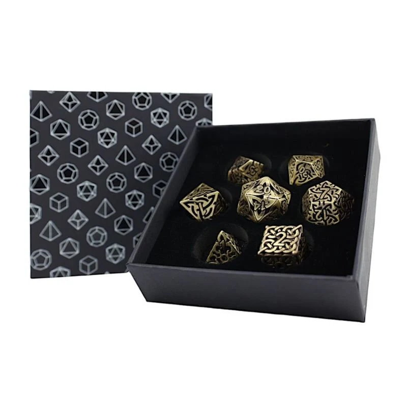 Dice RPG Set Hollow Celtic - Tarnished Gold