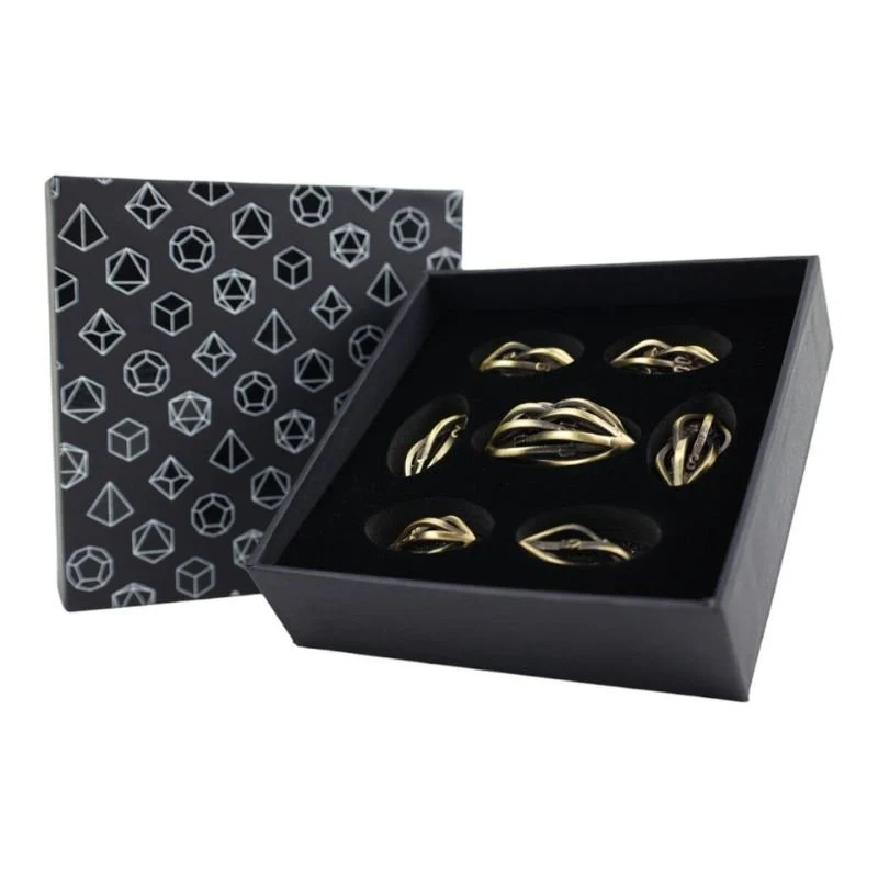 Dice RPG Set Hollow Elliptic - Tarnished Gold