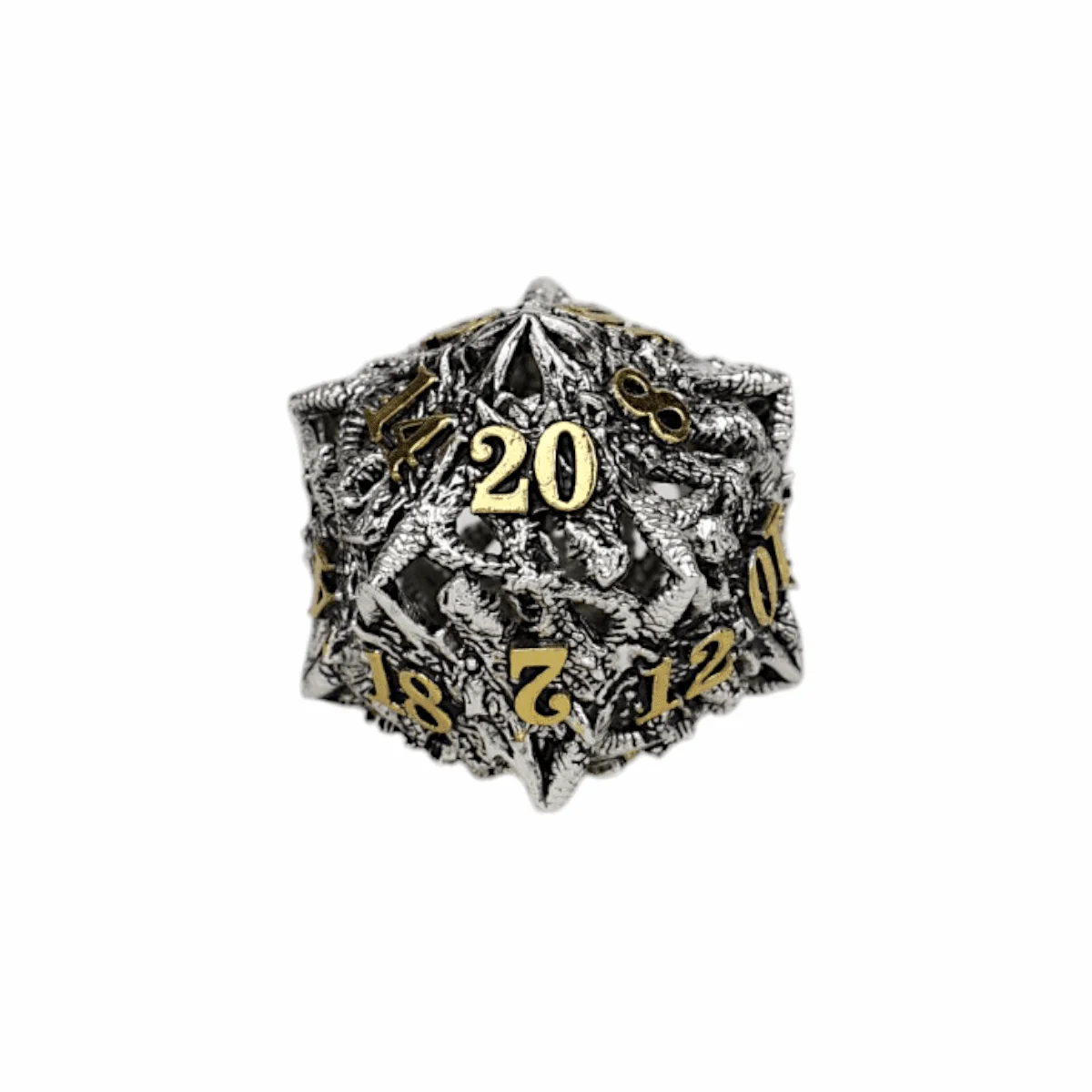 Dragon Rage Dice Set Chrome/Gold - Image 3