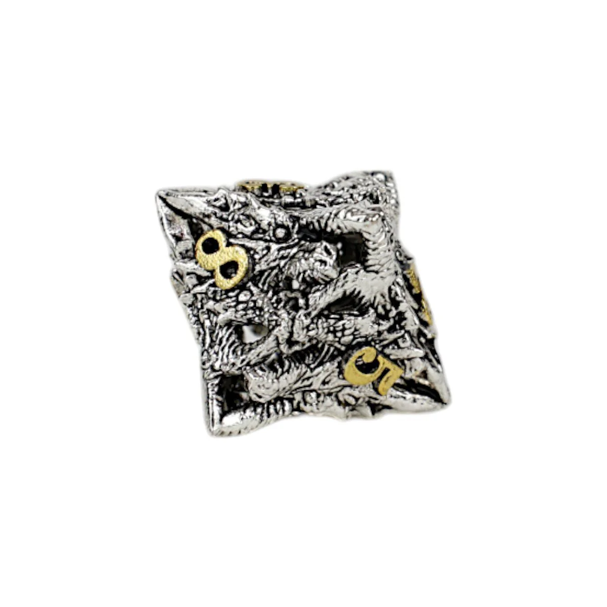 Dragon Rage Dice Set Chrome/Gold - Image 7