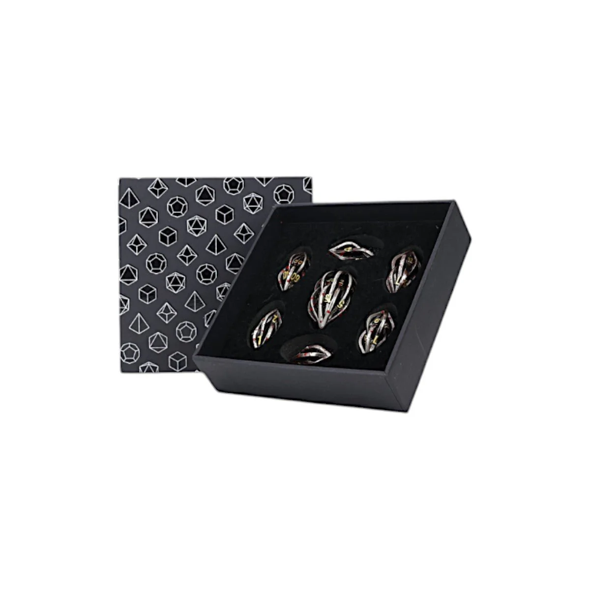Elliptic Hollow Dice Set Bloodied Metal
