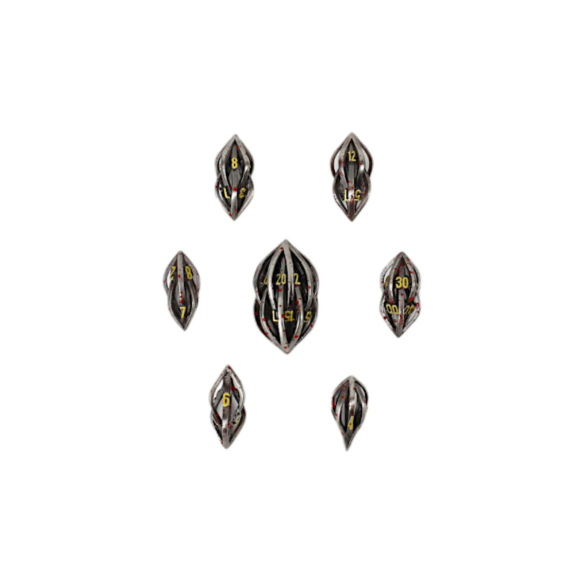 Elliptic Hollow Dice Set Bloodied Metal - Image 9