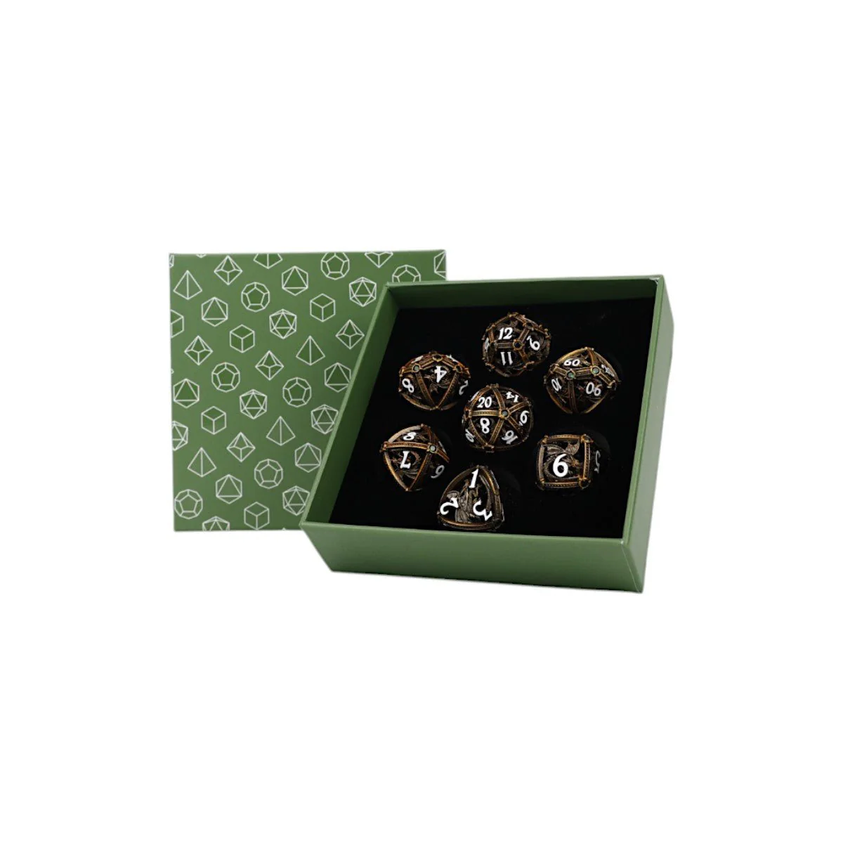 Hoard Guardian Dice Set Ancient Bronze/Green