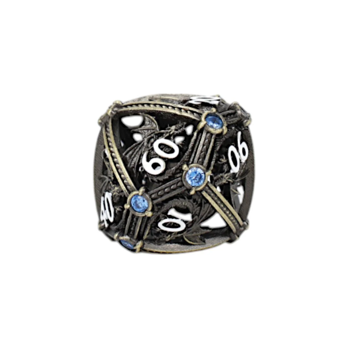 Hoard Guardian Dice Set Tarnished Gold/Blue - Image 4