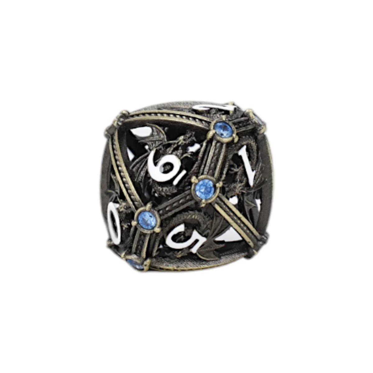 Hoard Guardian Dice Set Tarnished Gold/Blue - Image 5