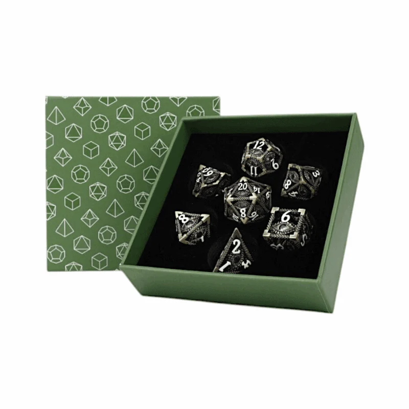 Scaled Eye Dice Set Tarnished Gold/Purple