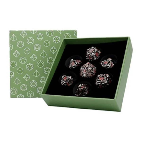 Tentacular Dice Set Bloodied Metal