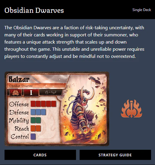 Summoner Wars (2nd Edition) Obsidian Dwarves Faction Deck - Image 2