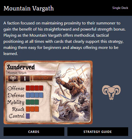 Summoner Wars (2nd Edition) Mountain Vargath Faction Deck - Image 2