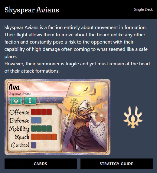 Summoner Wars (2nd Edition) Skyspear Avians Faction Deck - Image 2