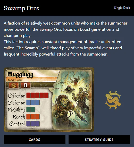 Summoner Wars (2nd Edition) Swamp Orcs Faction Deck - Image 2